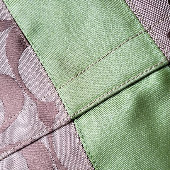 Coach Signature Stripe Lime Green Bag - Picture 4 of 8